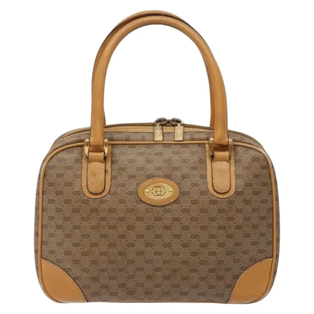 GUCCI Micro GG Supreme Hand Bag Pvc Beige Gold 000 104 000 104 - Picture 2 of 16